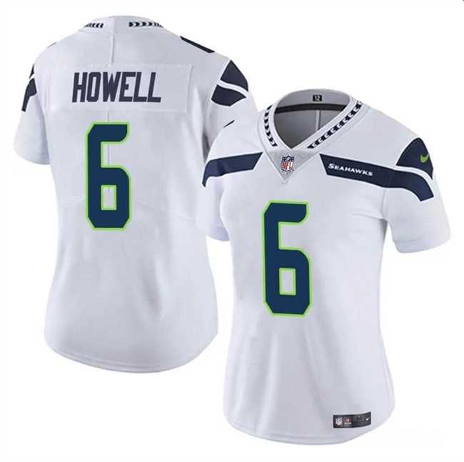 Women%27s Seattle Seahawks #6 Sam Howell White Vapor Limited Stitched Jersey Dzhi